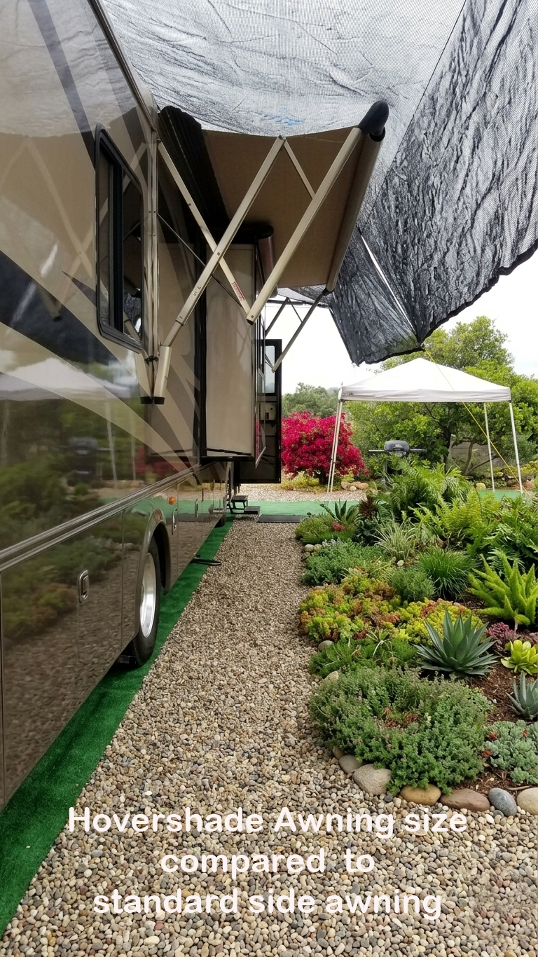 Roof canopy setup compared to a large RV awning by Hoershade
