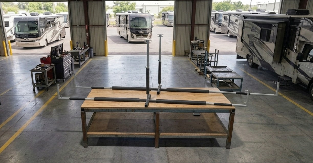 Hovershade odular Shade Frame Canopy on display table