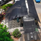 Hovershade frame and shade setup full coverage on a 40 foot RV