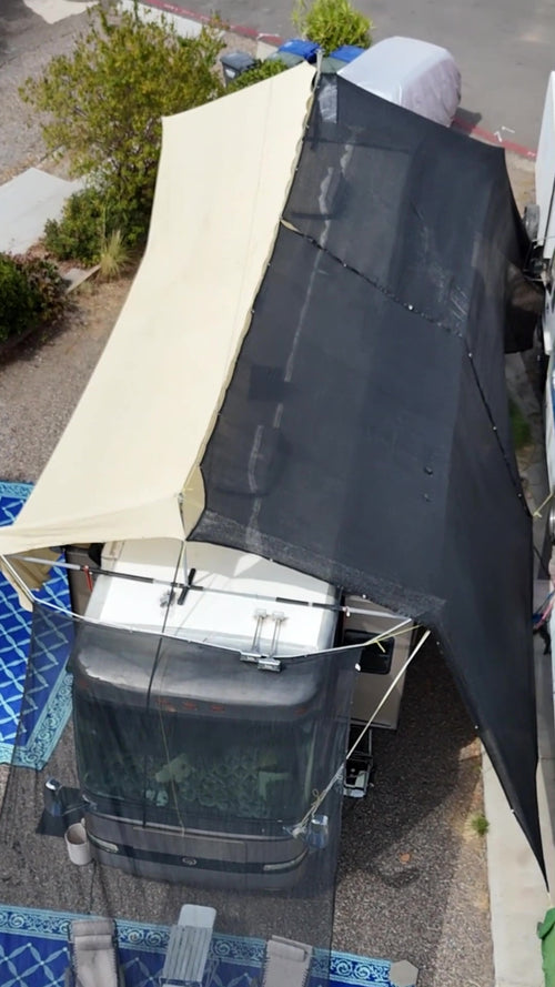 RV Cooling Roof & Side Shade Canopy, Portable, Modular, wind proof ( RV 16' to 30')