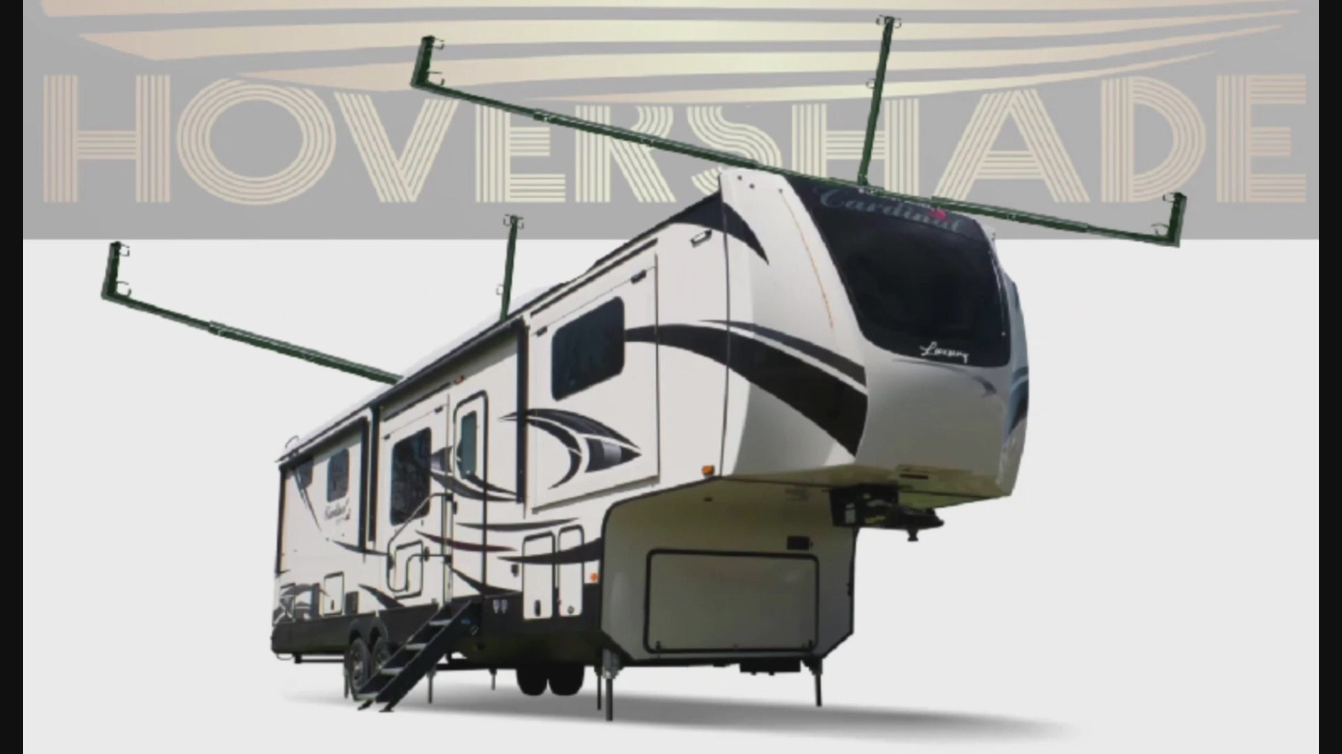 HOVERSHADE ANIMATED SET UP OF SHADE AND STRUCTURE ON DIFFERENT VEHICLE CONFIGURATIONS